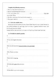 English Worksheet: Review Tasks