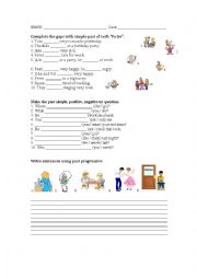 English Worksheet: Past tense and Past progressive