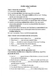 English Worksheet: Healthy eating. Conditional