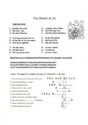 English Worksheet: The Wizard of Oz