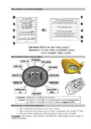 English Worksheet: Dates and time