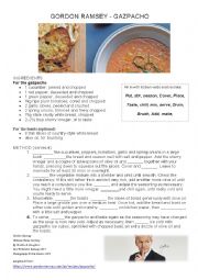 English Worksheet: GORDON RAMSEY - GAZPACHO