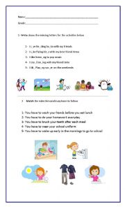 Grammar and Writing Evaluation: I like, I love,You have to, There is/are, Some any