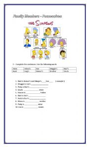 English Worksheet: Possessives Adjectives