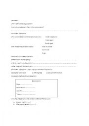 English Worksheet: listening comprehension