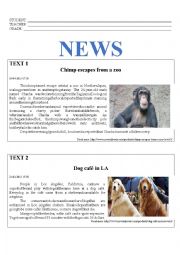 English Worksheet: News