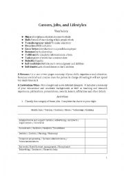 English Worksheet: Careers, Jobs, and Lifestyles