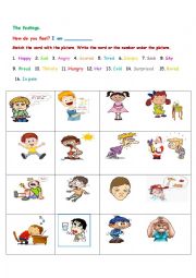 English Worksheet: Feelings