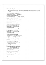 English Worksheet: Song Activity