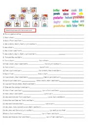 English Worksheet: The family