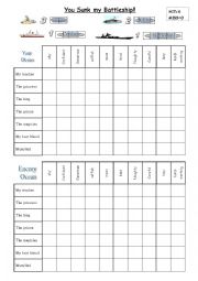 Comparatives and Superlatives Battle Ship