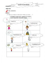 English Worksheet: Dream job lesson 21 second form
