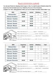 Bus station game (timetable board)