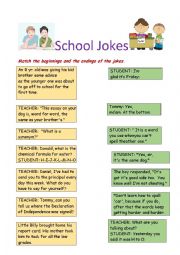 English Worksheet: School Jokes
