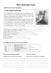 English Worksheet: Past continuous tense