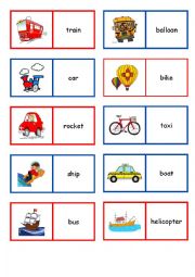 English Worksheet: Means of transport - Dominoes