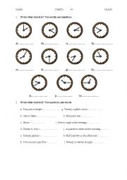 English Worksheet: Time and Prepositions
