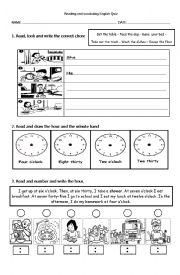 Daily Routine, Place Prepositions & Food Test