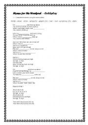 English Worksheet: Hymn for the weekend - Coldplay