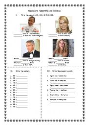 Possessive adjectives and numbers