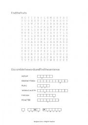 English Worksheet: fruits puzzles- 3different puzzles
