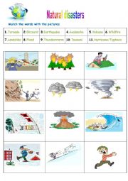 English Worksheet: Natural disasters