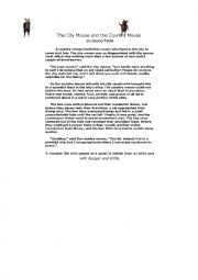 English Worksheet: THE COUNTRY AND THE CITY MOUSE