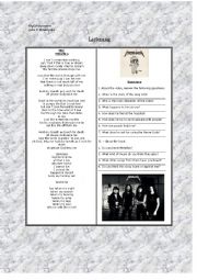 English Worksheet: Metallica One Listening Activity