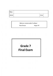 grade 7 final test