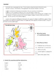 English Worksheet: The British Isles