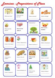 English Worksheet: Prepositions of Place