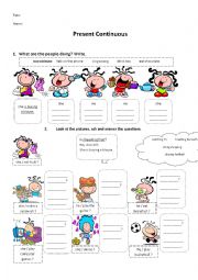 English Worksheet: a short quiz on Present Continuous