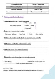 English Worksheet: mid term3 English test