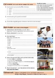 English Worksheet: How to write a news report (part 2)