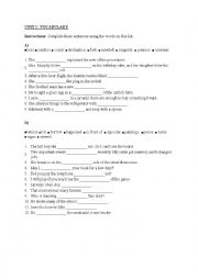 English Worksheet: vocabulary
