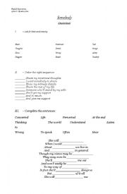 English Worksheet: Somebody-Depeche Mode Listening Activity