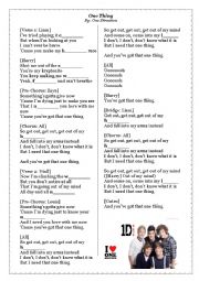 English Worksheet: One Direction 