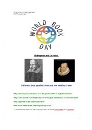 English Worksheet: World Book Day: Shakespeare & Cervantes