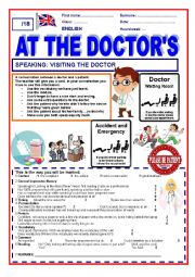 English Worksheet: Speaking skill At the doctor�s