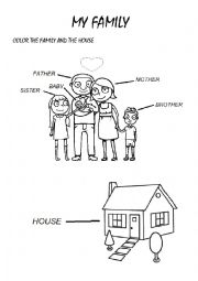 English Worksheet: My family