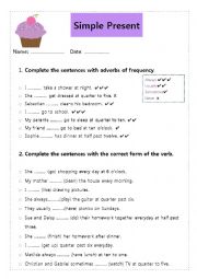 English Worksheet: Simple Present 