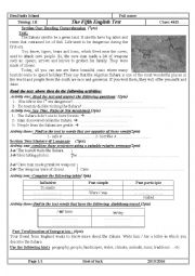 English Worksheet: life in the sahara