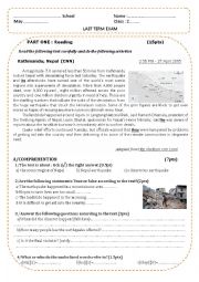 English Worksheet: nepal earthquake 