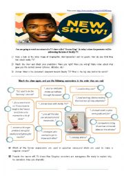 English Worksheet: Reality TV - Drama King