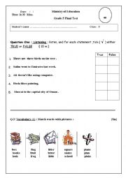 grade 5 final test