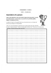 English Worksheet: Describe a person 