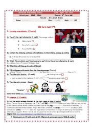 English Worksheet: 9th form test 3
