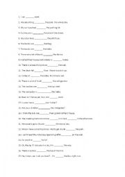 English Worksheet: prepositions in on at