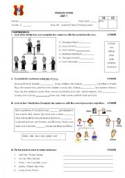 English Worksheet: English exam