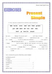 English Worksheet: Present Simple